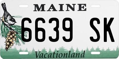 ME license plate 6639SK