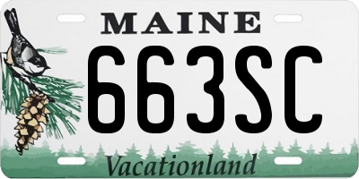 ME license plate 663SC