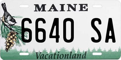 ME license plate 6640SA