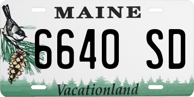 ME license plate 6640SD
