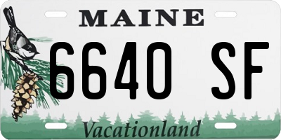 ME license plate 6640SF