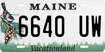 ME license plate 6640UW