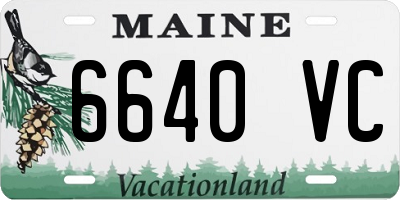 ME license plate 6640VC