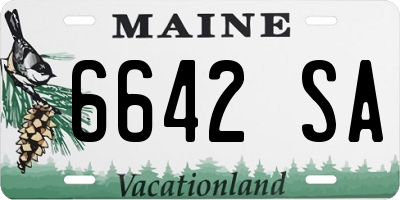 ME license plate 6642SA