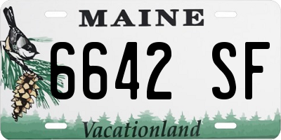 ME license plate 6642SF