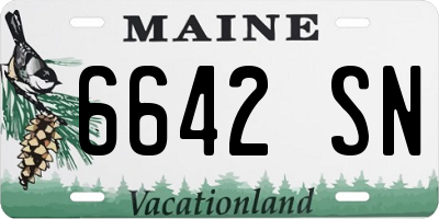 ME license plate 6642SN