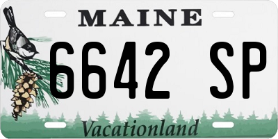ME license plate 6642SP