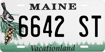 ME license plate 6642ST