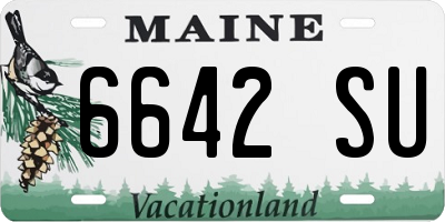 ME license plate 6642SU