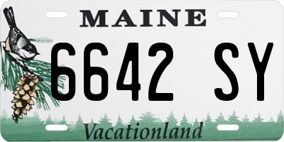 ME license plate 6642SY