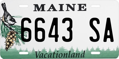 ME license plate 6643SA