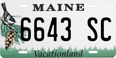 ME license plate 6643SC