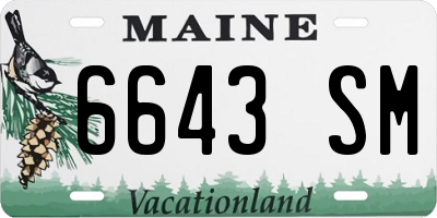 ME license plate 6643SM