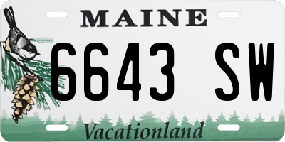 ME license plate 6643SW