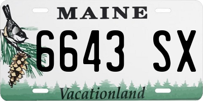ME license plate 6643SX