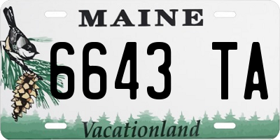 ME license plate 6643TA