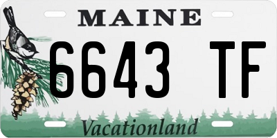 ME license plate 6643TF
