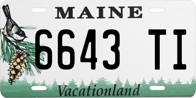 ME license plate 6643TI
