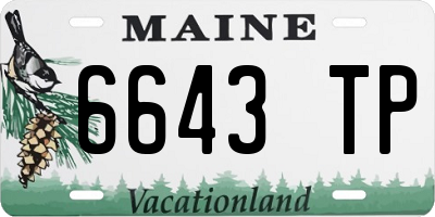 ME license plate 6643TP