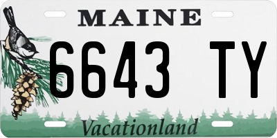 ME license plate 6643TY
