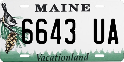 ME license plate 6643UA