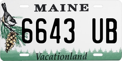 ME license plate 6643UB