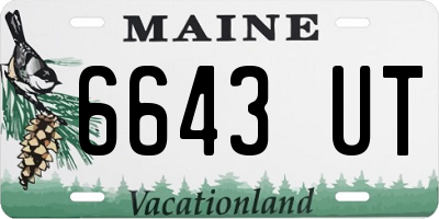 ME license plate 6643UT