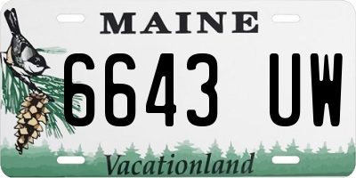 ME license plate 6643UW