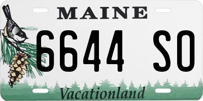 ME license plate 6644SO