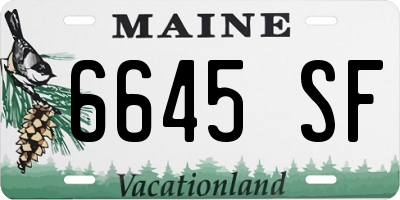 ME license plate 6645SF