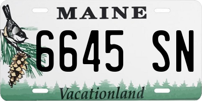 ME license plate 6645SN