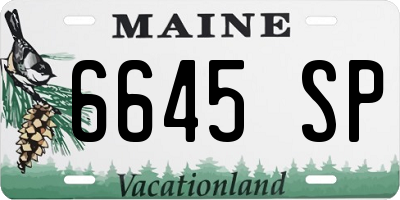 ME license plate 6645SP