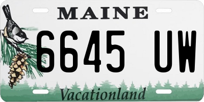 ME license plate 6645UW