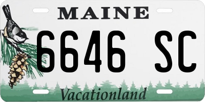 ME license plate 6646SC