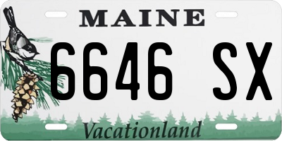ME license plate 6646SX