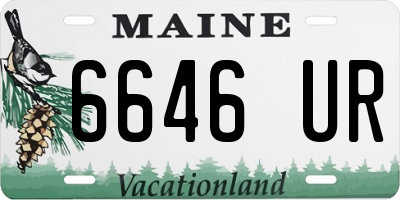 ME license plate 6646UR