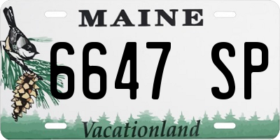 ME license plate 6647SP