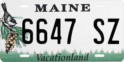 ME license plate 6647SZ