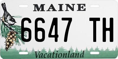 ME license plate 6647TH