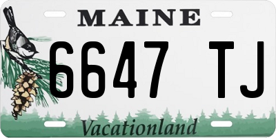 ME license plate 6647TJ