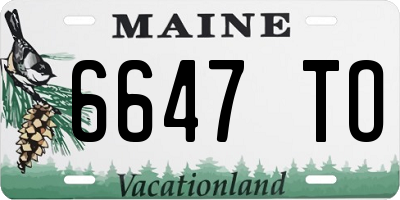 ME license plate 6647TO