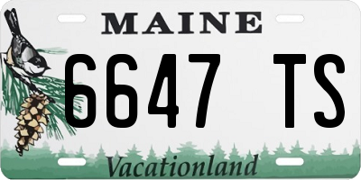 ME license plate 6647TS