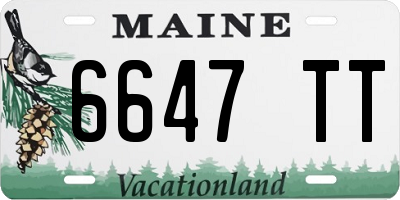 ME license plate 6647TT