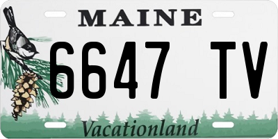 ME license plate 6647TV