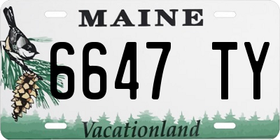 ME license plate 6647TY