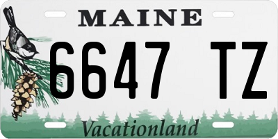 ME license plate 6647TZ