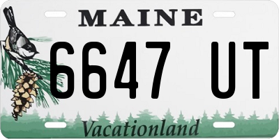 ME license plate 6647UT