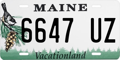 ME license plate 6647UZ
