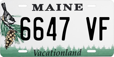 ME license plate 6647VF