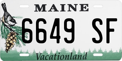 ME license plate 6649SF